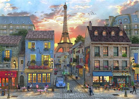 Streets Of Paris Painting by MGL Meiklejohn Graphics Licensing - Fine ...