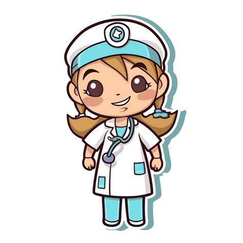 Cute Nurse Icon Isolated On Blue Vector Clipart Nurse Clipart Cute Clipart Icon Clipart Png