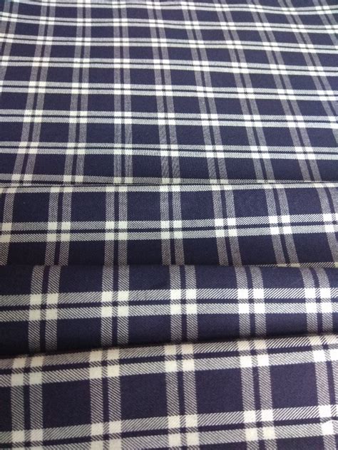 Cotton White Indigo Checks Shirting Fabric For Garments At Rs 150