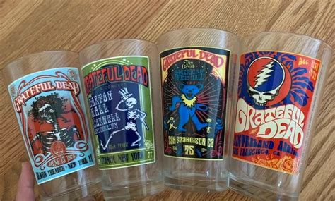 Grateful Dead 4 Pack Pint Glass Grateful Dead Beer Glasses Fathers