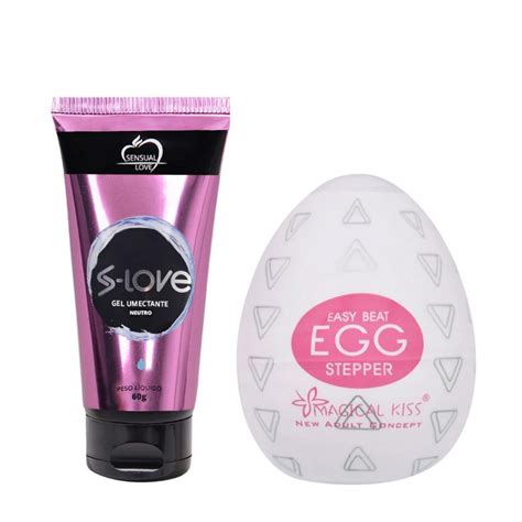 Kit Sex Shop Lubrificante Íntimo S Love Neutro 60g Egg Masturbador