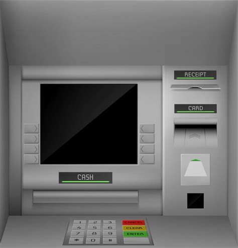 Free Vector Atm Screen Automated Teller Machine Monitor Illustration