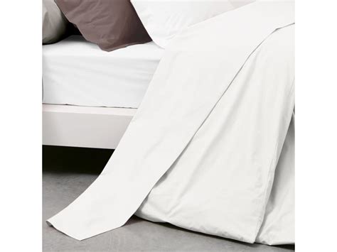 Drap Plat Uni 180x290 Cm Pur Percale PRIMO Blanc