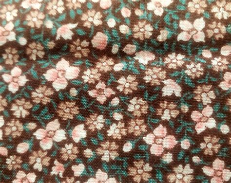 Tiny Flowers Calico Brown Calico Fabric Tiny Floral Print Fabric