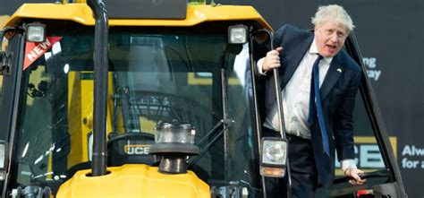 British Pm Boris Johnson Hops On To A Jcb Bulldozer In Gujarat