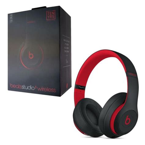 Beats By Dr Dre Studio 3 Wireless Headphones Defiant Black Red EBay