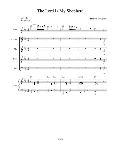 The Lord Is My Shepherd Sheet Music Stephen Decesare Satb Choir