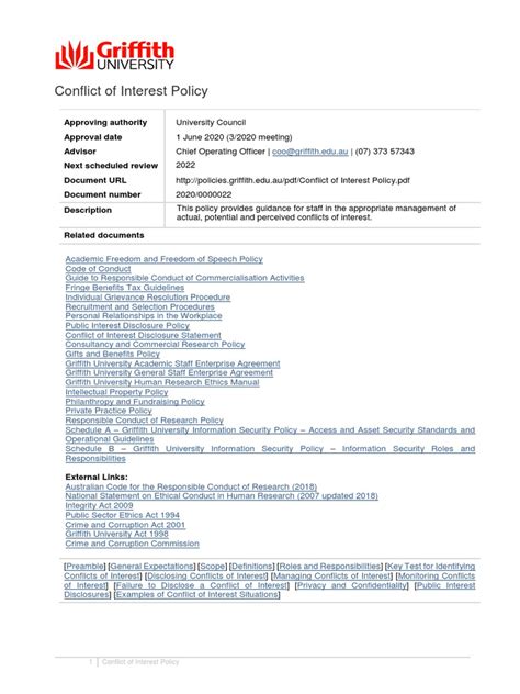 Conflict of Interest Policy | PDF | Conflict Of Interest | Procurement