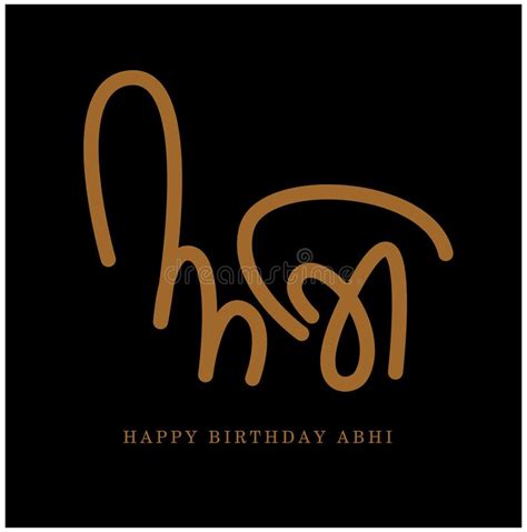 Happy Birth Day Abhishek. Happy Birth Day Abhi in Marathi Calligraphy Stock Vector ...