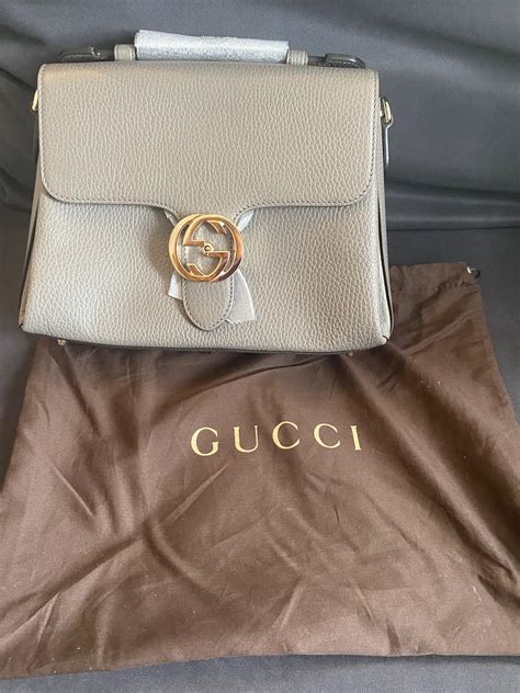 Gucci Interlocking G Grey Shoulder Bag S Hardly Ever Worn It