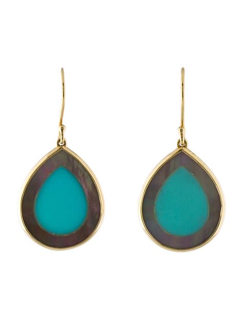 Ippolita 18k Mother Of Pearl And Turquoise Drop Earrings 18k Yellow