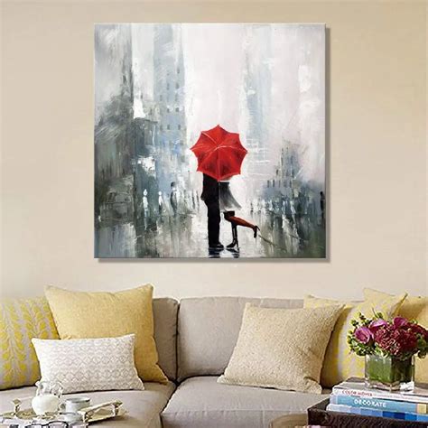 Kiss In The Rain Red Umbrella