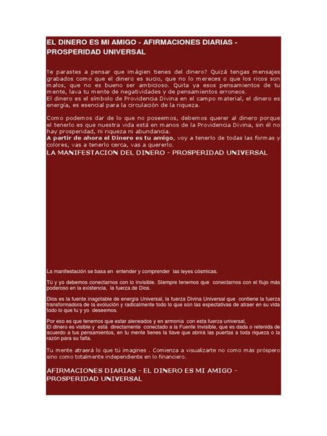 El Dinero Es Mi Amigo | PDF | Mente | Science