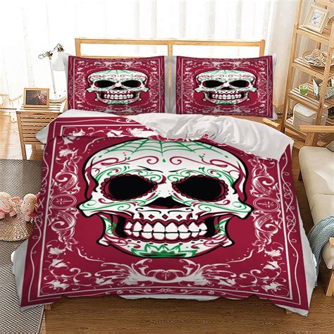 Housse De Couette T Te De Mort Vutrea Taies D Oreillers Skull