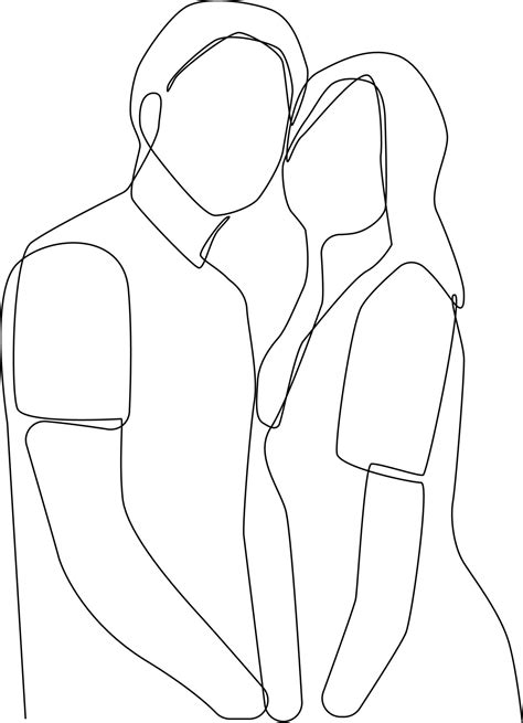 contínuo 1 linha desenhando feliz casal retrato família conceito