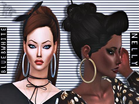 Blue8whites Nelly Big Hoops Big Hoops Sims 4 Sims