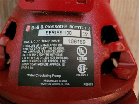 Bell Gossett Water Circulating Pump EBay