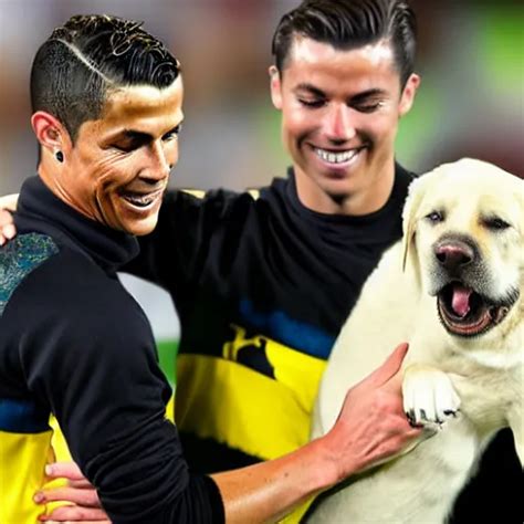 cristiano ronaldo hugging a labrador retriever | Stable Diffusion | OpenArt