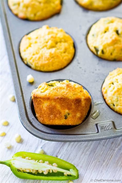 Jalapeno Cornbread Muffins Recipe Chefdehome