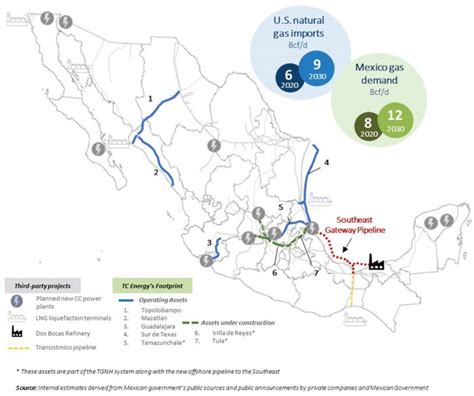 Map Of Tc Energy S Energy Infrastructure In Mexico