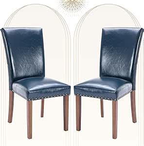 Colamy Upholstered Parsons Dining Chairs Set Of Pu Leather Dining