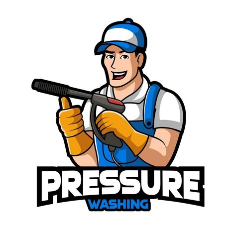 Washer Pressure Worker Mascot Character Vector Art At Vecteezy