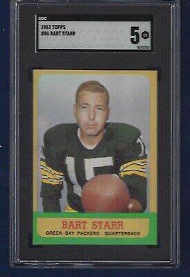 1963 Topps 86 BART STARR Green Bay Packers SGC 5 EX EBay