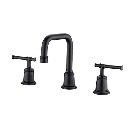 Flg 8 In Widespread Double Handle Bathroom Faucet With Drain Kit Included Brass 3 Holes Sink