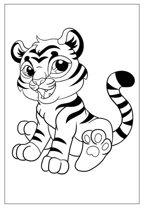 Tigresa Para Pintar - Desenhos de Tigre para Colorir e Pintar - Tudo Para Colorir
