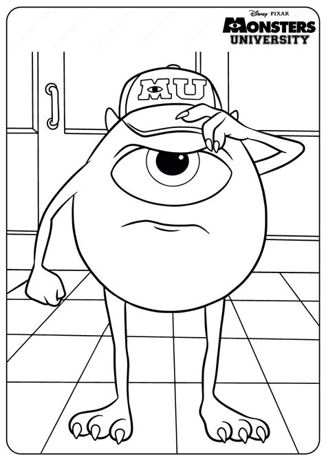 Monsters Inc Mike Wazowski Coloring Pages