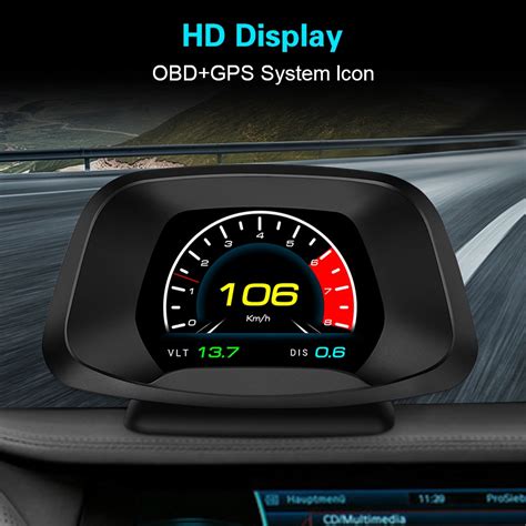 P19 자동차 Obd2 Hud 헤드업 디스플레이 Gps 스캐너 온보드 컴퓨터 디지털 속도계 테스트 키트 자동차 액세서리 전자