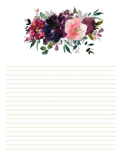 Burgundy Floral Stationery For Baby Shower Floral Stationery Baby