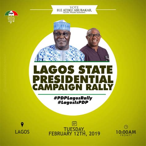 Official Pdp Nigeria On Twitter Theatikuplan Pdplagosrally The