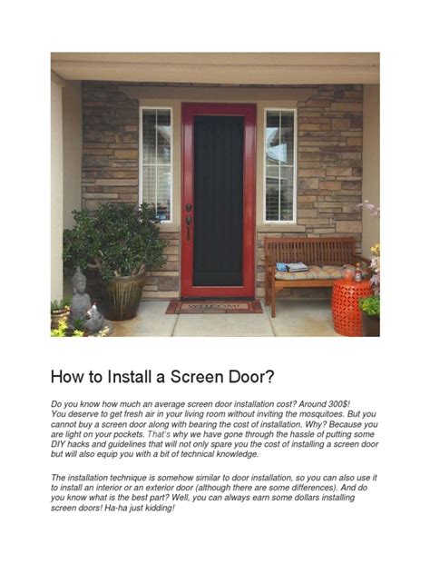 5 Essential Moves To Secure Your Outdoor Oasis: A Step-By-Step Guide To Installing A Hinged Screen Door