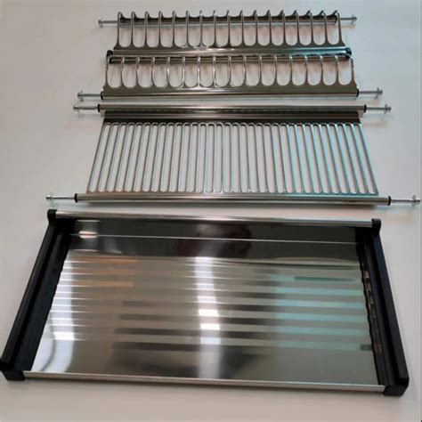 Rectangular Wall Mounted Stainless Steel Kitchen Glass Plate Tray Rack