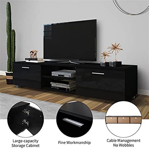 WERSMT TV Stand Entertainment Center For 70in Universal Black TV