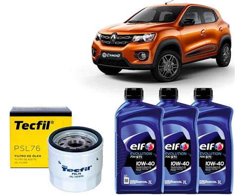 Kit Revisão Troca De Óleo 10w40 e Filtro Renault Kwid 1 0 2017 2018