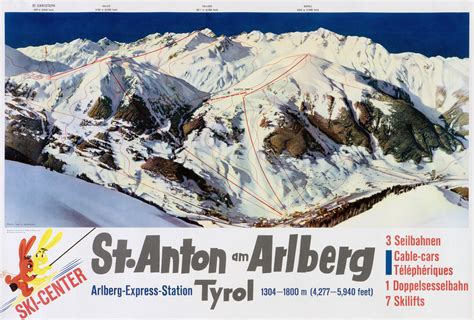 St Anton Piste Map – Original Ski Posters.com