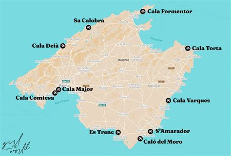 Map Mallorca Beaches Ettie Janetta