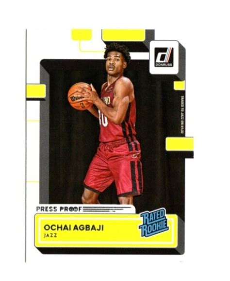 Donruss Basketball Ochai Agbaji Rated Rookie Silver Press Proof