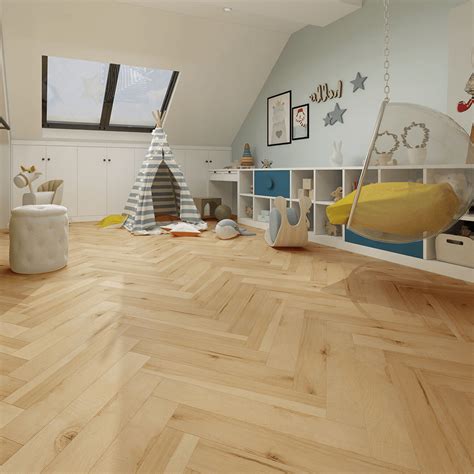 Emperor Mm Bleached Herringbone Oak Laminate Flooring