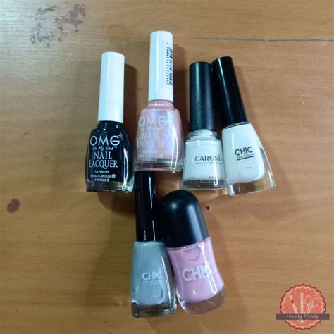 Various Unused Nail Polish OMG Chic Caronia Black White Pink