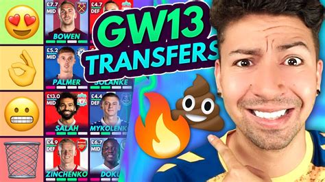 Fpl Gw Best Transfers Transfer Tier List For Gameweek Fantasy