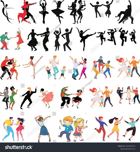 Dancing People Vector Clip Art Illustrations Stock Vector (Royalty Free) 2035410710 | Shutterstock