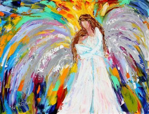 Original Oil Painting Angel Love Palette Knife Por Karensfineart 138