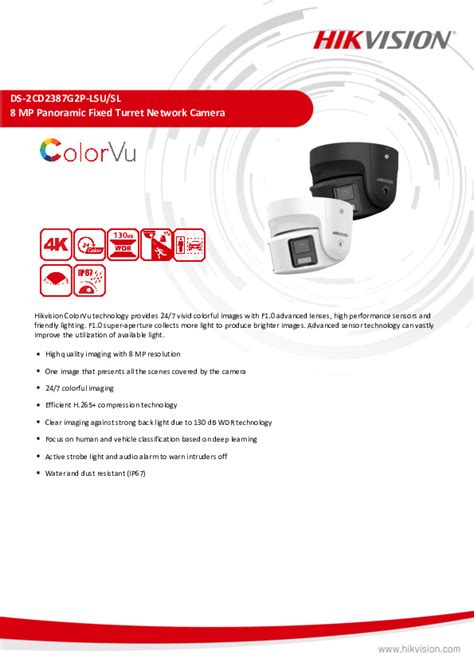 Hikvision Mp Ip Colorvu Panoramic Turret From Alltrade