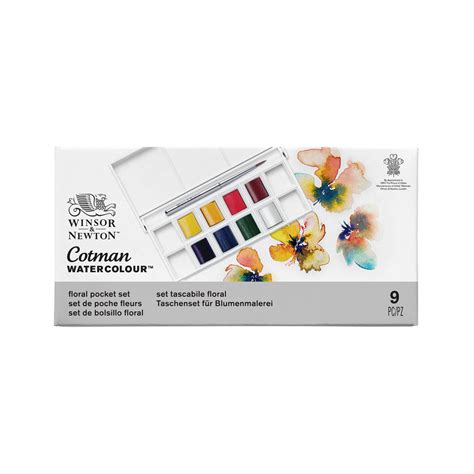 Estojo Aquarela Pastilha C W N Cotman Floral