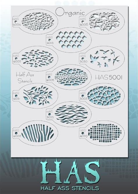 Bad Ass Half Ass Stencil Set Nr Organic HAS Schmink