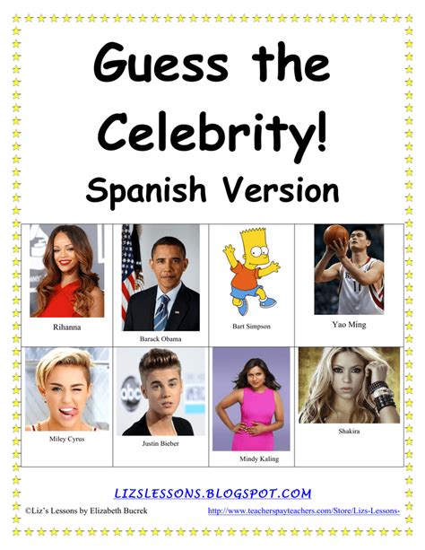 Famous Forehead Game Celebrity Guessing Worksheet All Esl Atelier