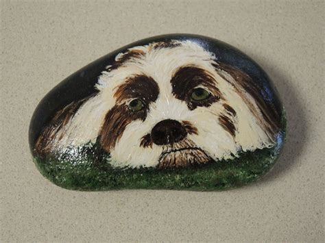 Dog Portrait Painted Rock Dog Portraits Painting Painted Rocks Dogs